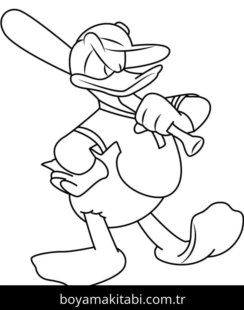 Donald Duck boyama sayfası – eğlenceli etkinlik, el becerilerini geliştirir