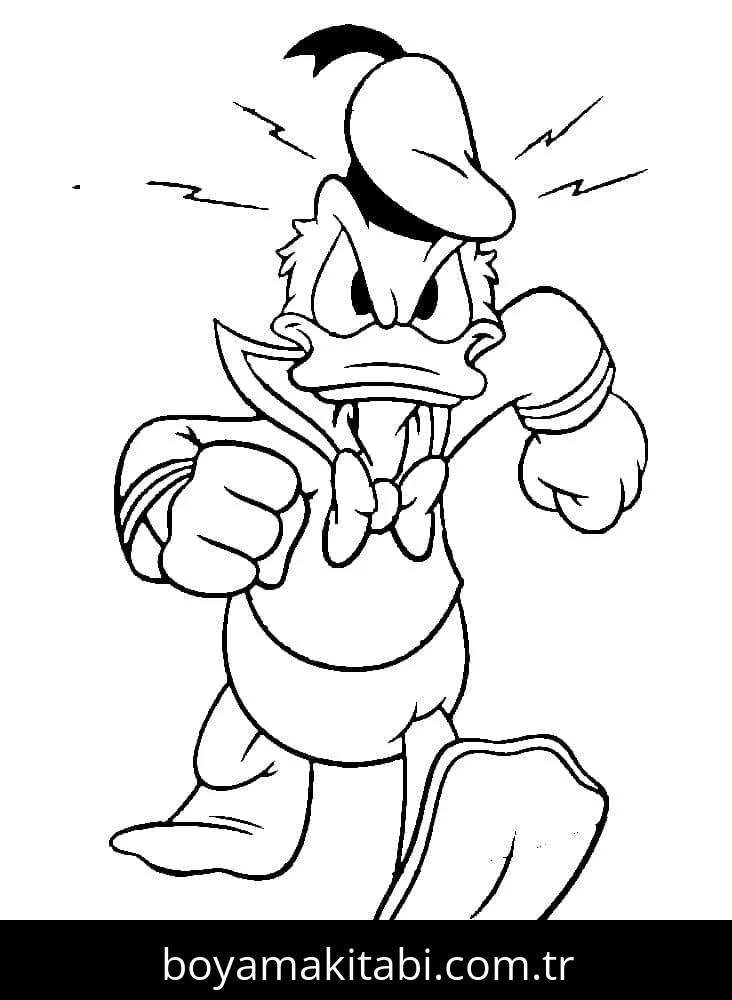 Donald Duck boyama sayfası – okul öncesi, evde etkinlik