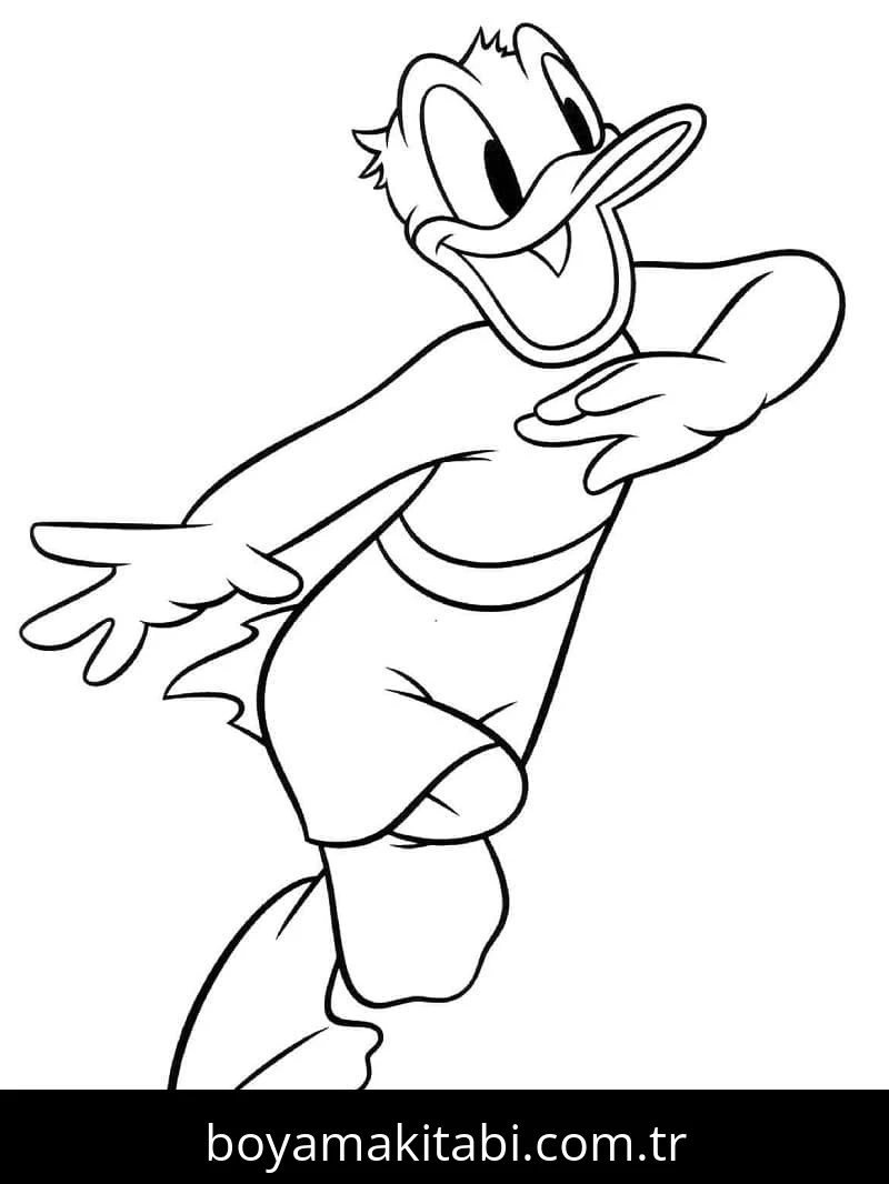 Donald Duck boyama sayfası – okul öncesi, evde etkinlik