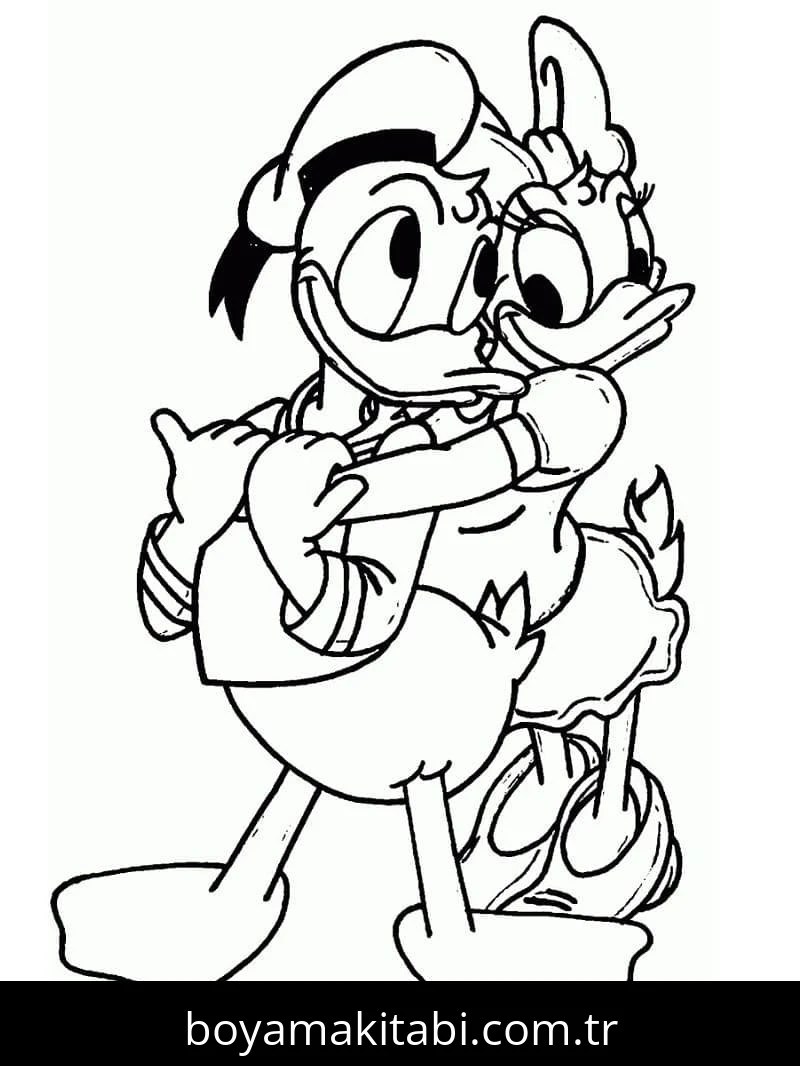 Donald Duck boyama sayfası – boyama etkinliği, çocuk aktivitesi