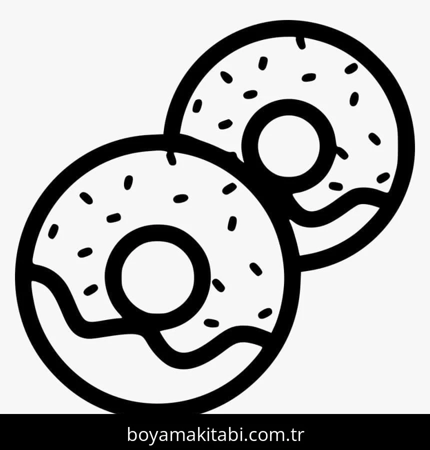 Donut boyama sayfası #49 – ücretsiz yazdır, boyama etkinliği