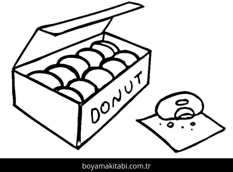Donut boyama sayfası #57 – sevimli karakter, sanatsal çalışma