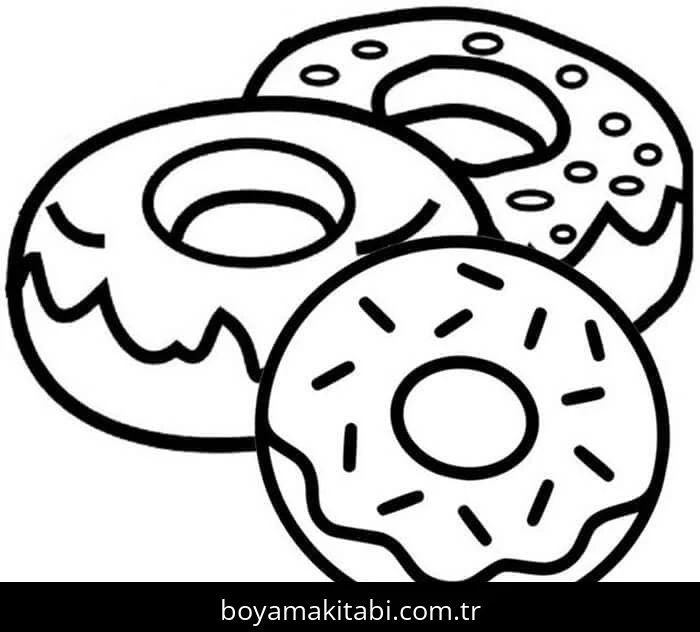 Donut boyama sayfası #60 – el becerilerini geliştirir, boyama çalışması