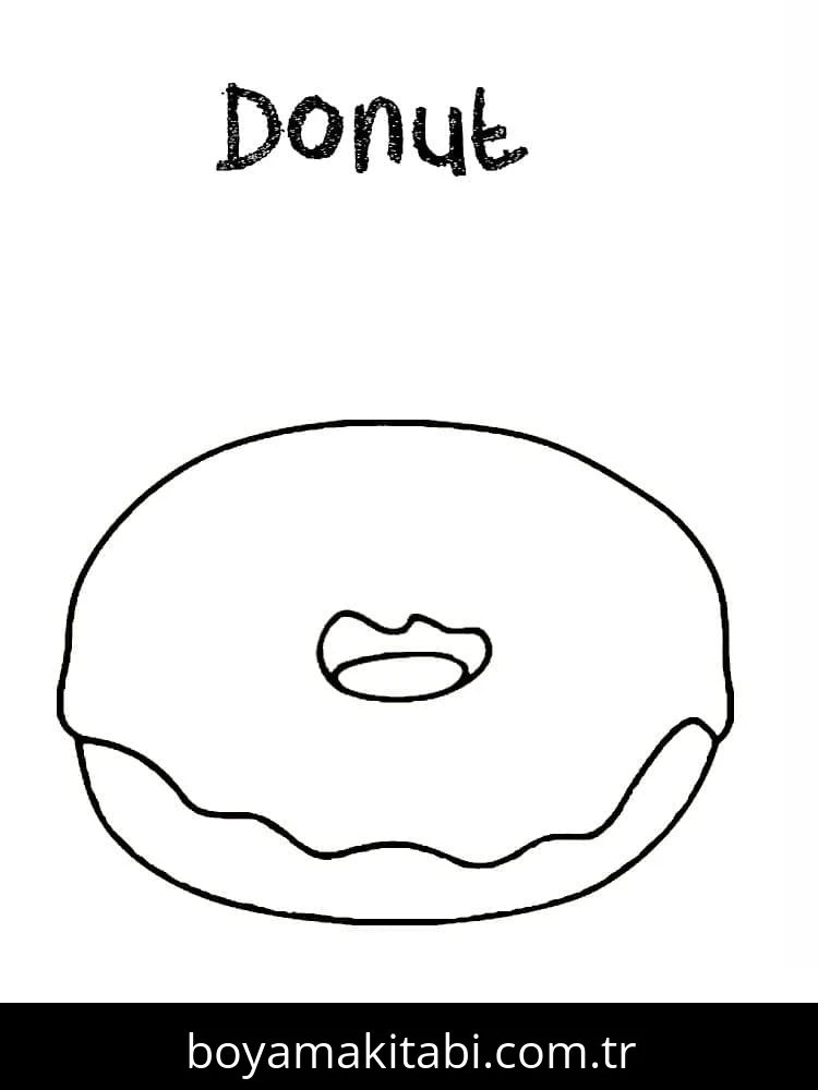 Donut boyama sayfası #61 – keyifli zaman, renkli çizimler