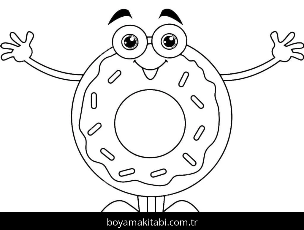 Donut boyama sayfası #62 – evde etkinlik, anaokulu etkinliği