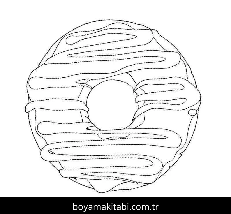Donut boyama sayfası #63 – çocuk aktivitesi, ilkokul öğrencileri için