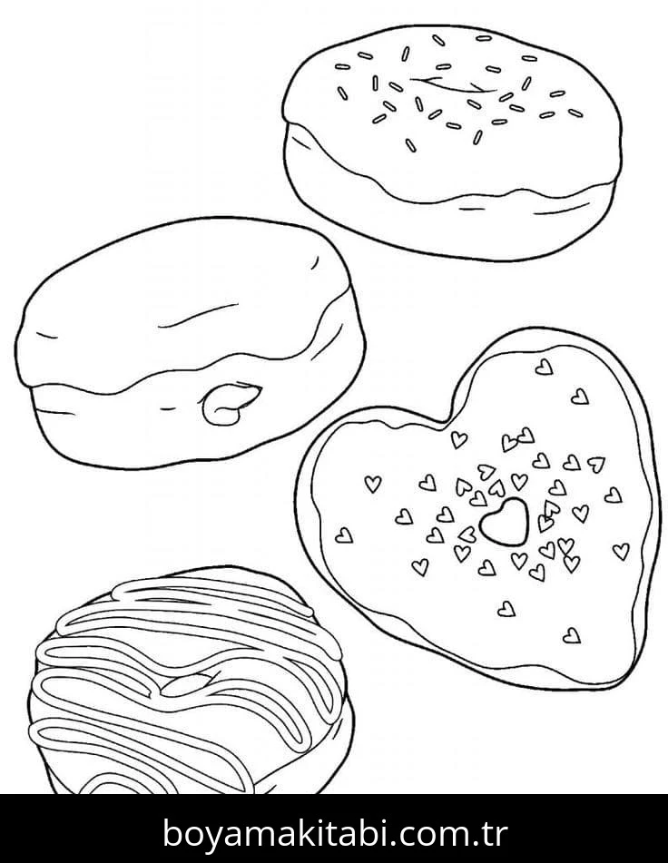 Donut boyama sayfası #66 – yaratıcılık, doğum günü partisi aktivitesi