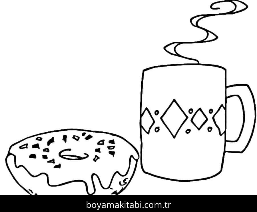 Donut boyama sayfası #68 – renkli çizimler, dikkat ve odaklanma geliştirir