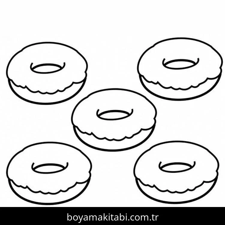 Donut boyama sayfası #74 – sınıf etkinliği, kolay indirilebilir