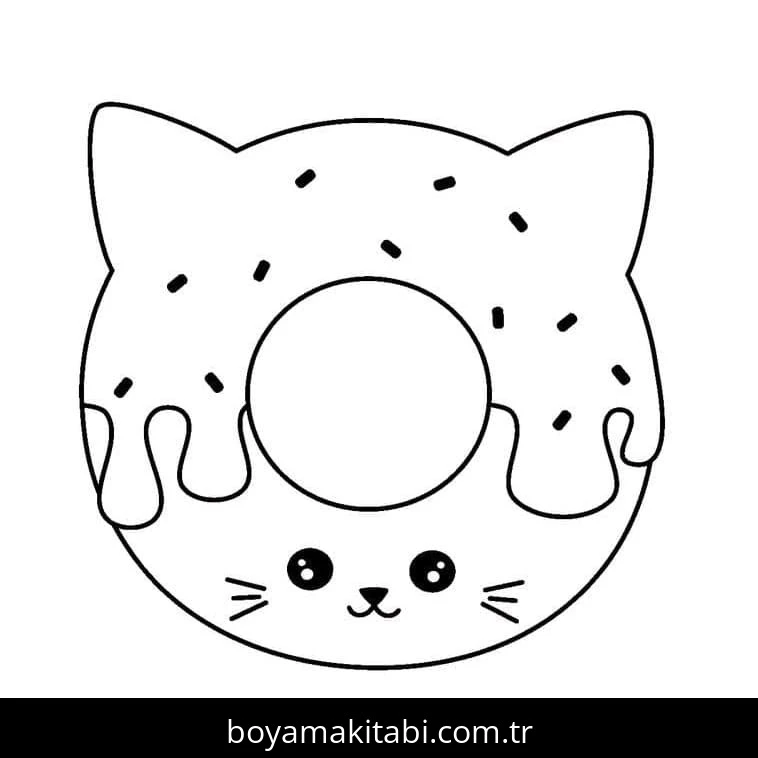 Donut boyama sayfası #76 – motor becerileri destekler, mürekkep tasarrufu sağlar
