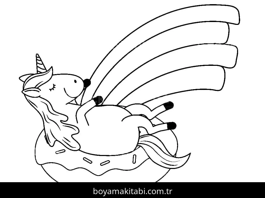 Donut boyama sayfası #90 – PDF indir, sevimli karakter