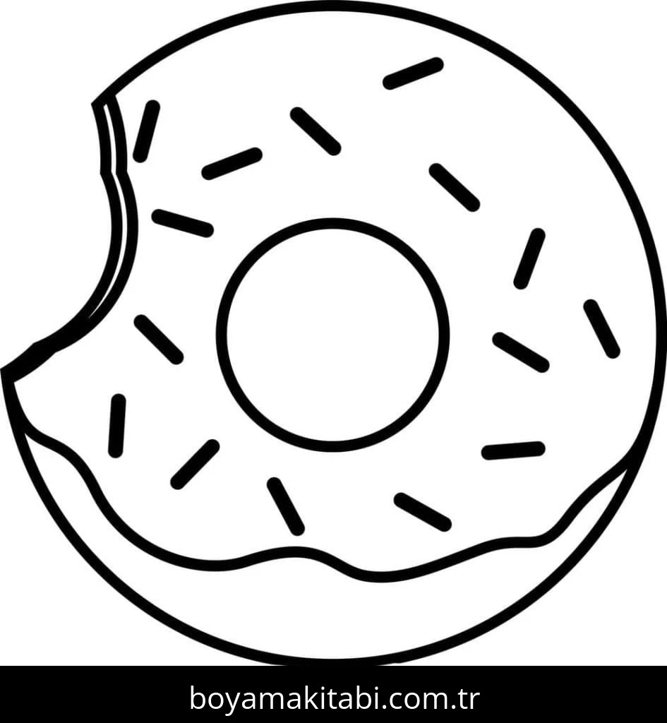 Donut boyama sayfası #91 – çocuklar için, çizgi film temalı
