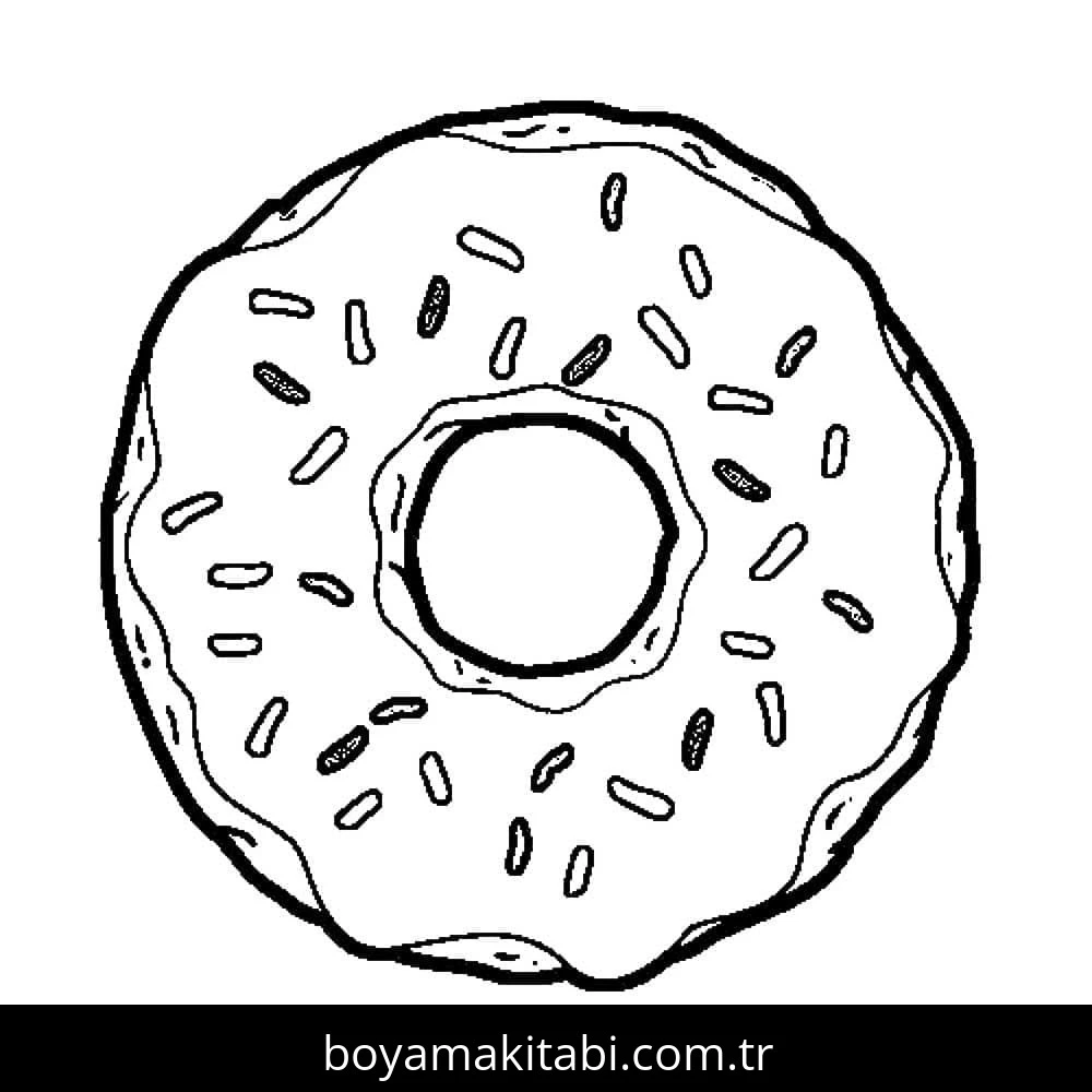 Donut boyama sayfası #92 – kolay boyama, eğitici aktivite