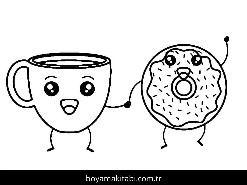 Donut boyama sayfası #93 – eğlenceli etkinlik, el becerilerini geliştirir