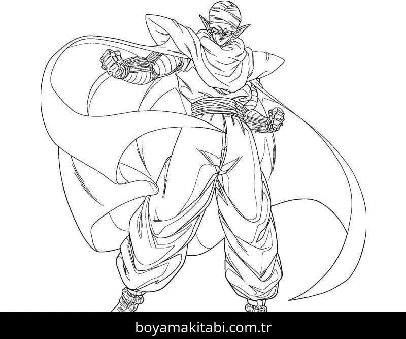 Dragon Ball Z boyama sayfası – çizgi film temalı, basit çizim