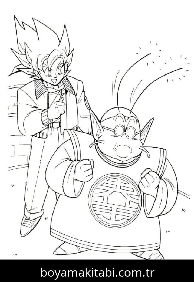 Dragon Ball Z boyama sayfası – okul öncesi, evde etkinlik