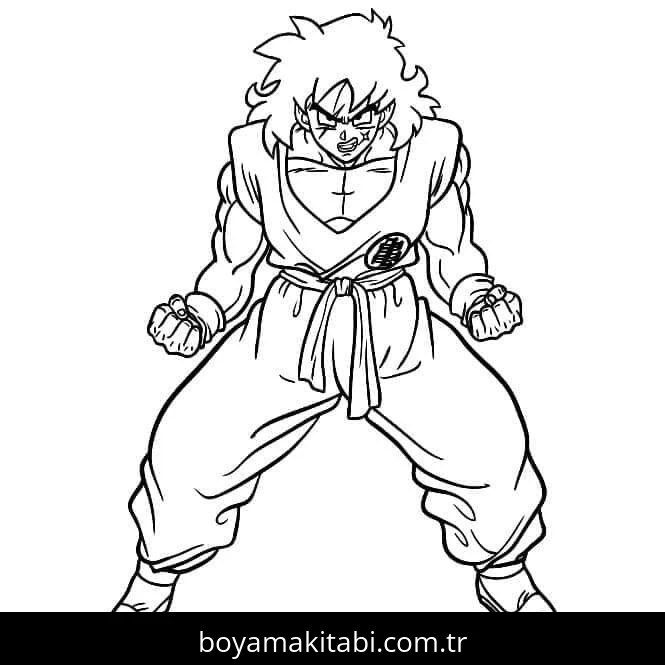 Dragon Ball Z boyama sayfası – sevimli karakter, sanatsal çalışma