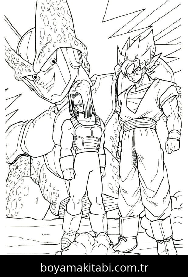 Dragon Ball Z boyama sayfası – keyifli zaman, renkli çizimler