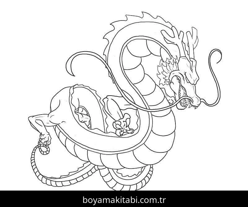 Dragon Ball Z boyama sayfası – basit çizim, kolay boyama