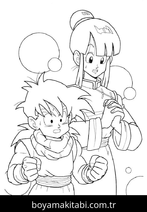 Dragon Ball Z boyama sayfası – boyama çalışması, yaratıcılığı geliştirir