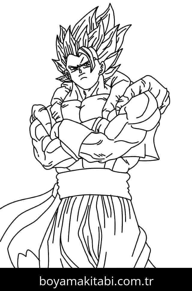 Dragon Ball Z boyama sayfası – renkli çizimler, okul öncesi