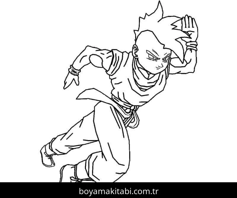 Dragon Ball Z boyama sayfası – PDF indir, sevimli karakter