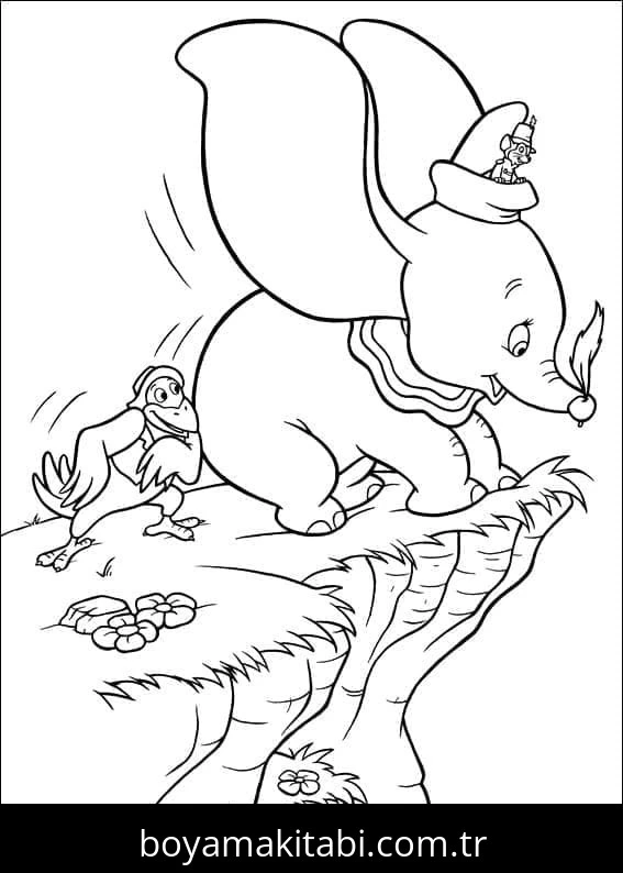 Dumbo boyama sayfası – eğitici aktivite, yaratıcılık