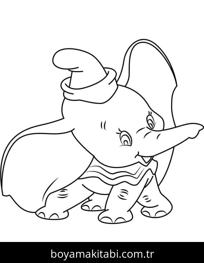 Dumbo boyama sayfası – PDF indir, sevimli karakter