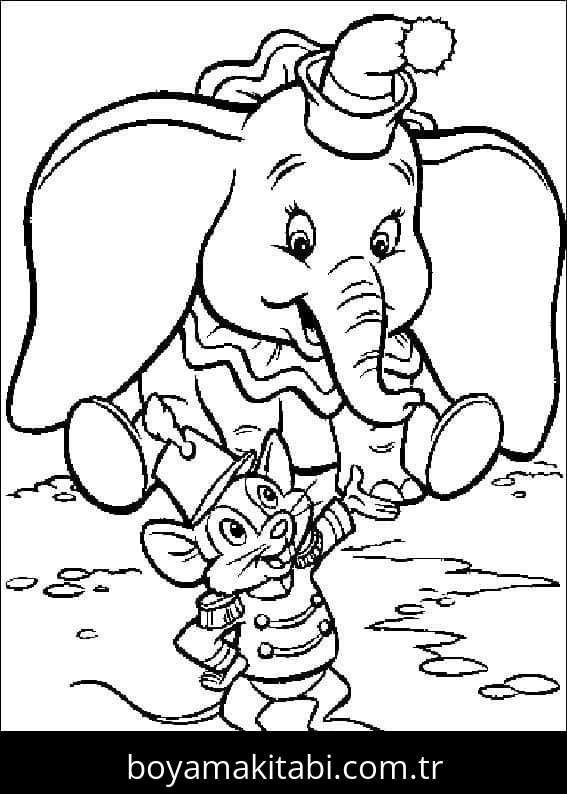 Dumbo boyama sayfası – çocuklar için, çizgi film temalı