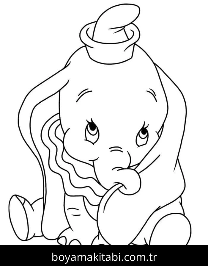 Dumbo boyama sayfası – okul öncesi, evde etkinlik