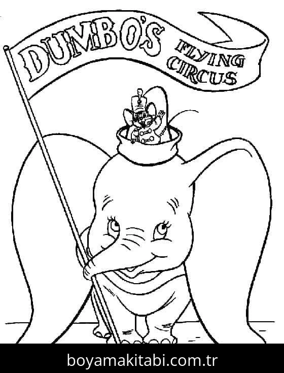 Dumbo boyama sayfası – evde etkinlik, ücretsiz yazdır