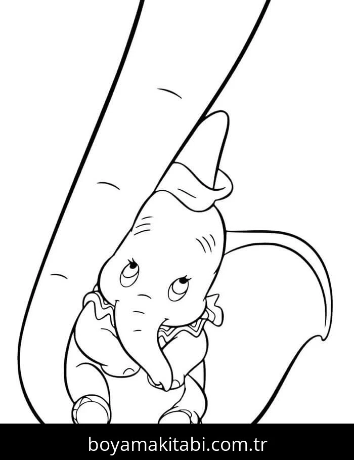 Dumbo boyama sayfası – çocuk aktivitesi, PDF indir