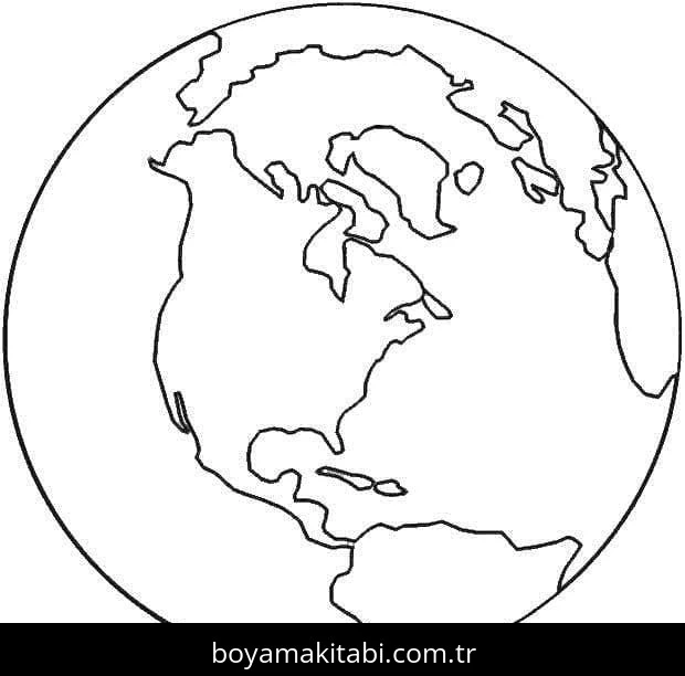 Dünya boyama sayfası #84 – eğlenceli öğrenme deneyimi, okul öncesi