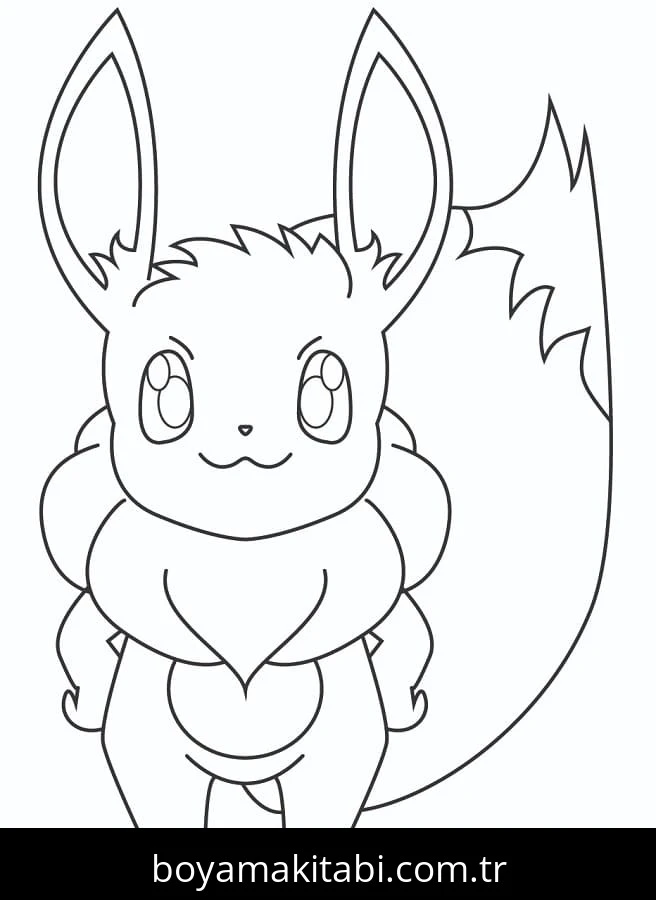 Eevee boyama sayfası – boyama çalışması, yaratıcılığı geliştirir