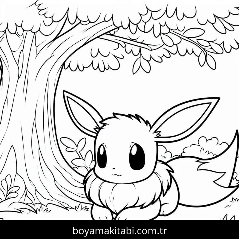 Eevee boyama sayfası – okul öncesi, evde etkinlik