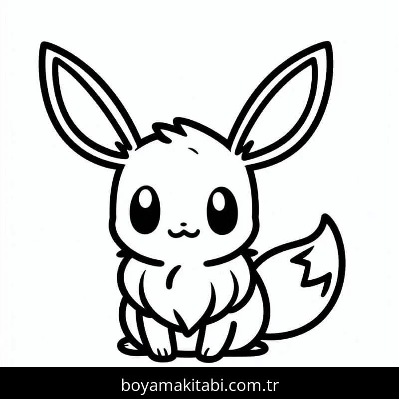 Eevee boyama sayfası – sevimli karakter, sanatsal çalışma