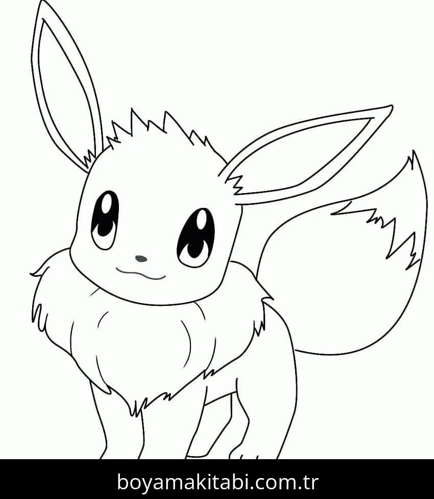 Eevee boyama sayfası – eğitici aktivite, yaratıcılık