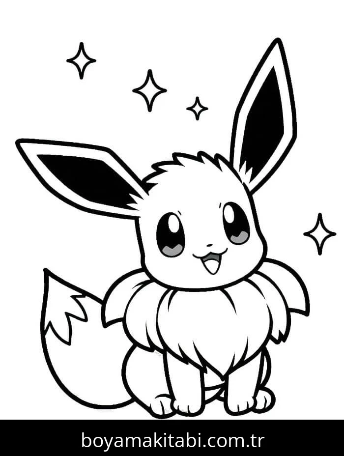 Eevee boyama sayfası – keyifli zaman, renkli çizimler