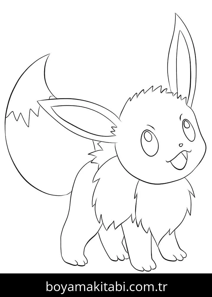 Eevee boyama sayfası – sanatsal çalışma, çocuklar için