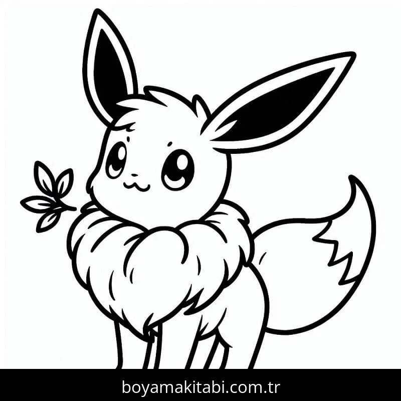 Eevee boyama sayfası – basit çizim, kolay boyama