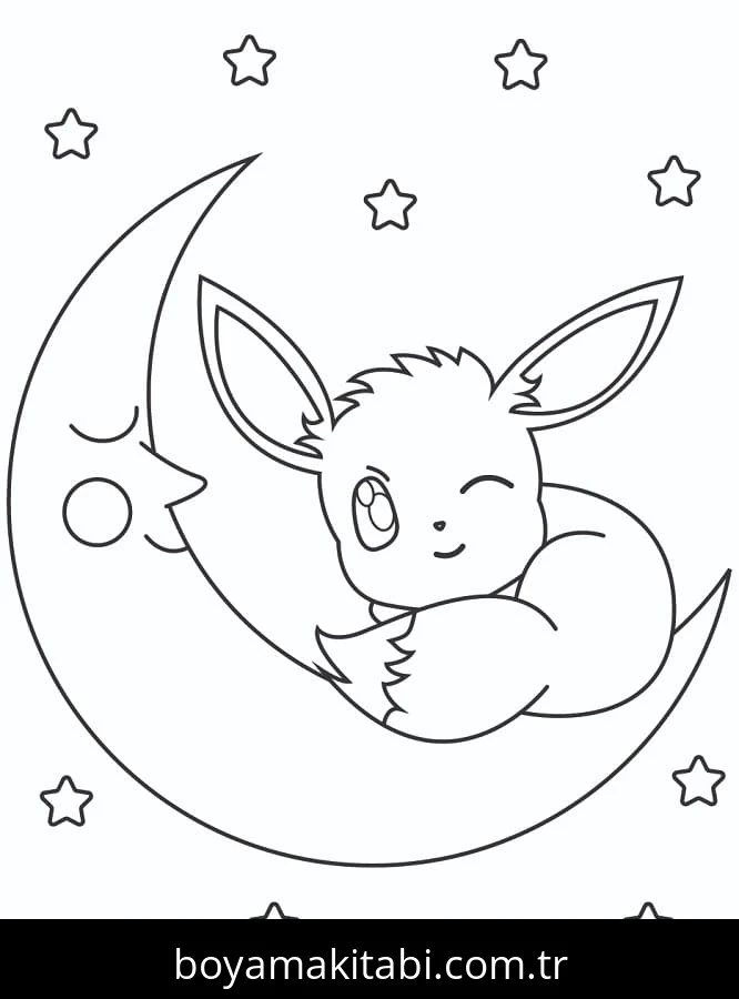 Eevee boyama sayfası – çocuklar için, çizgi film temalı