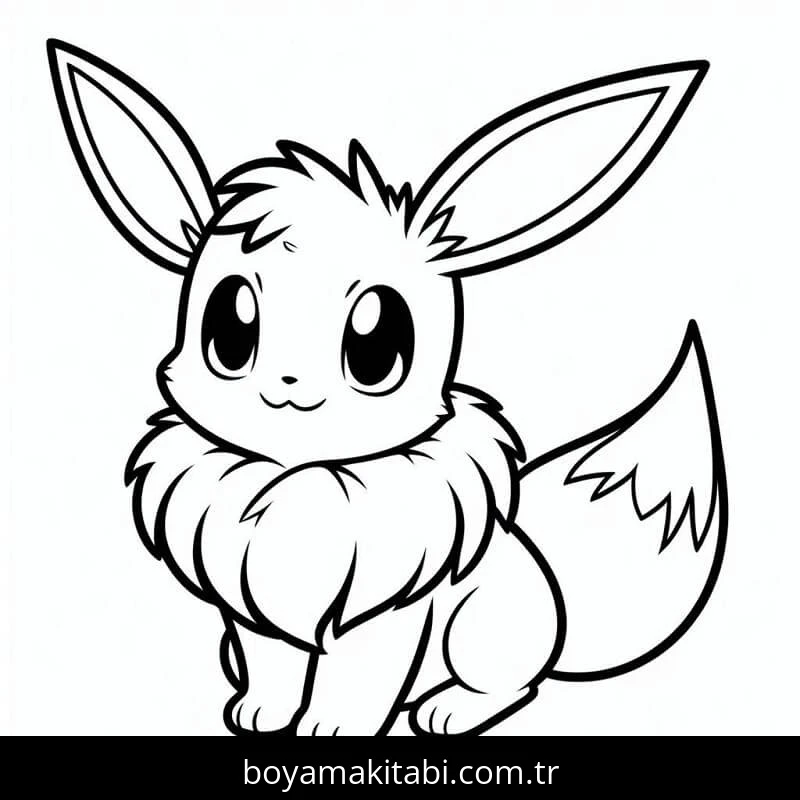 Eevee boyama sayfası – okul öncesi, evde etkinlik