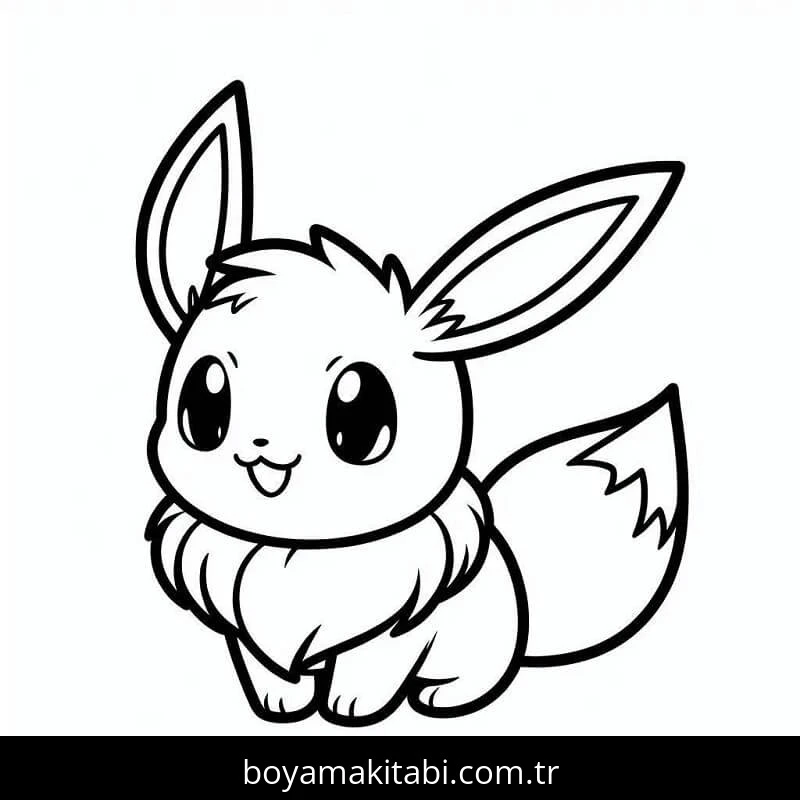 Eevee boyama sayfası – boyama etkinliği, çocuk aktivitesi