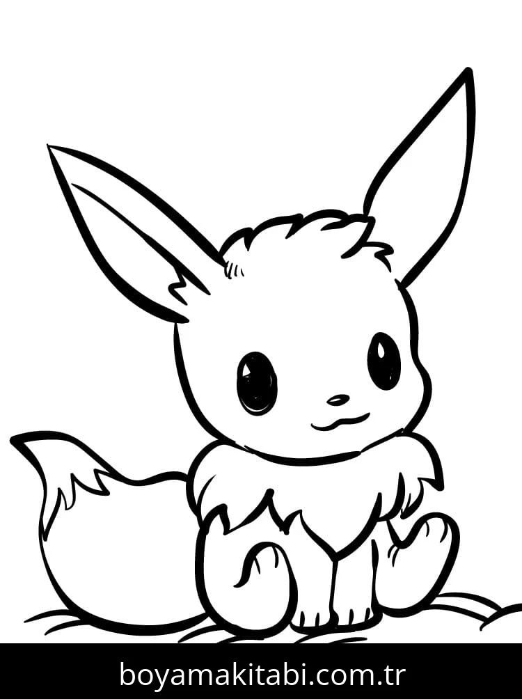 Eevee boyama sayfası – sevimli karakter, sanatsal çalışma