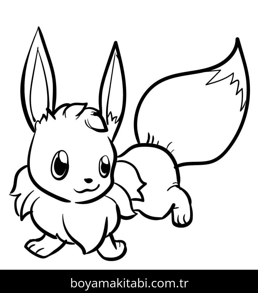 Eevee boyama sayfası – eğitici aktivite, yaratıcılık