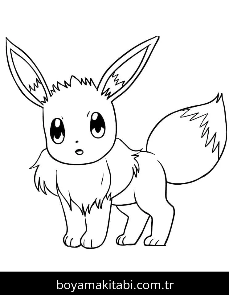 Eevee boyama sayfası – el becerilerini geliştirir, boyama çalışması