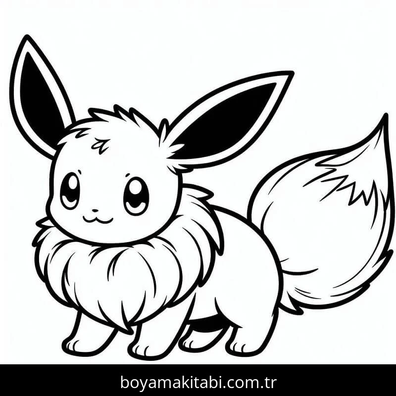 Eevee boyama sayfası – keyifli zaman, renkli çizimler