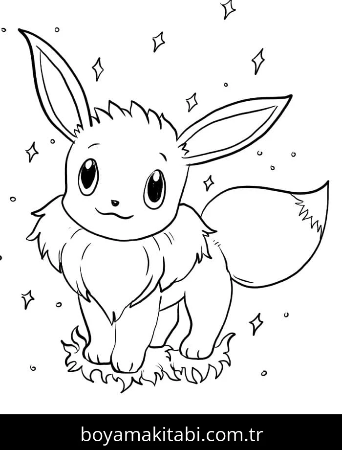 Eevee boyama sayfası – sanatsal çalışma, çocuklar için