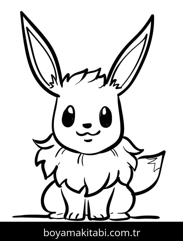 Eevee boyama sayfası – boyama çalışması, yaratıcılığı geliştirir