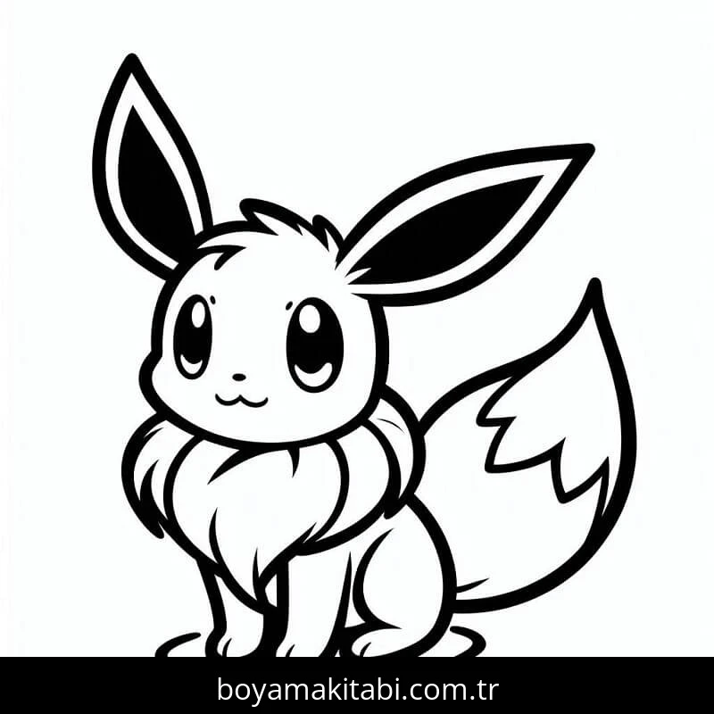 Eevee boyama sayfası – renkli çizimler, okul öncesi